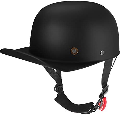 Yesmotor Baseball Style Cap Retro Motorcycle Helmet Unisex-Adult - DOT Approved Large