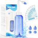 Neti Pot Sinus Rinse Bottle - Gentle Nasal Wash Bottle Nose Cleaner for Effective Pressure Irrigatio 300 ML with 20 Nasal Wash Salt Packets
