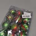 Christma Ornament Set,12 Pcs Christmas Tree Hanging Decorations, 2.36 Inch Green and Red Grinch Christmas Balls, Shatterproof Christmas Ornaments for Xmas Tree, Holiday Party Decor