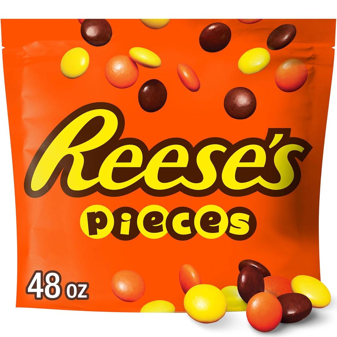 REESE'S PIECES Peanut Butter in a Crunchy Shell, Candy Bulk Bag, 48 oz