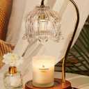 White Clear Candle Warmer Lamp with Timer Dimmer, Flower Candle lamp Warmer, 2 Bulbs, Wax Melter Warmer for Jar Scented Candles, Christmas Birthday Gifts Ideas for Women Mom