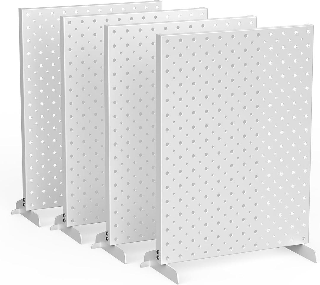 EVERHANGER Metal Pegboard Display Stand, Freestanding Tabletop Pegboard Display for Craft Shows & Fairs, 12"X16", 4pcs Gray