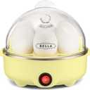 BELLA Egg Cooker, Rapid Boiler & Poacher, Meal Prep Essential, Family Sized Meals: Make Up To 7 Large Boiled Eggs, Dishwasher Safe Lid with Cool-Touch Handles, Poaching Tray Included, Yellow