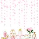 Glitter Pink Number 16 Circle Dot Twinkle Star Garland Hanging Streamer Bunting Banner Backdrop Decorations for Girls Happy 16th Birthday Sweet Sixteen 16th Anniversary Cheers to 16 Years Party Decor