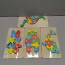 Montessori Mama Wooden Toddler Puzzles for Kids Ages 24, Montessori Toys for 3 Year Old, Animal Toddlers Toys Ages, 4Pack Learning Toddler Puzzle