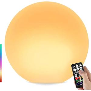 LOFTEK Dimmable Floating LED Pool Ball Lights, 12 Inch Wireless Night Light with Remote Control, 16 RGB Colors & 4 Modes, Rechargeable & Waterproof, Perfect for Indoor/Outdoor, Pool, Exhibition Decoration, Pack of 1