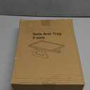 2 Pack Couch Arm Tray,Bamboo Folding Sofa Tray,Sofa Armrest Trays Clip-On Couch Desk for Drinks,Snacks,Phone,Remote ControlBlack