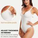 Bodysuits for Women, Tummy Control Full Body Shapewear, Seamless Deep V Neck Thong Body Suit