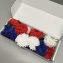 SITUMEIZI 12 Pcs Artificial Chrysanthemums Flowers Patriotic Red White Blue Fake Mums Silk 4th of July Decorations Memorial Day Table Centerpiece Floral Arrangement for Home Kitchen Wedding