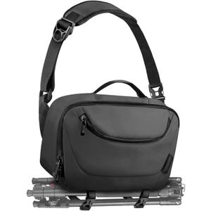 Camera Sling Bag,Waterproof Camera Case with Tripod Holder,Lightweight DSLR/SLR/Mirrorless Camera Bags Crossbody for photographers-Black