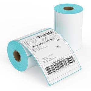 FungLam 2 Rolls 4x6 Direct Thermal Printer Labels 500 Shipping Labels Compatible with Zebra, Rollo Label Printer, Peforated Postage Thermal Labels, Permanent Adhesive, 250 Labels/Roll