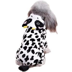 Dog Cow Costume - Adorable Halloween Milk Cow Style Puppy Cosplay, Pet Outfits Dog Halloween Costume Winter Hoodie Soft Jumpsuits for Cat Small Dogs Christmas (X-Large)