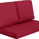Outdoor Loveseat Cushion, Waterproof Fade & Tear Resistant Seat and Backrest Cushion Set for Patio Furniture,46x24 Inch, Burgundy