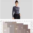 SUUKSESS Women Business Casual Long Sleeve Tops Double Lined Basic T Shirts (Large, 06 Wine Red)