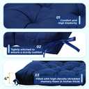 Porch Swing Cushions with Backrest, Replacement Swing Cushions Waterproof for Outdoor Patio Furniture, 2-3 Seater Outdoor Swing Bench Cushions Replacement with Ties (Navy, 60x40 Inches)