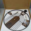 Modern Large Walnut Dial Wall Clock, Wood Metal Frame Silent Non Ticking Wall Clocks Decoration for Living Room, Bedroom, Kitchen, Study, Handmade Home Decor Present Idea, 22 Inch