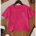 SOLY HUX Girl's Summer Short Sleeve Bow Graphic Tee Shirts Hot Pink (Pink)
