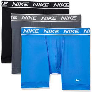 Nike Men's All Day Micro Stretch Boxer Brief Underwear (3-Pack) (Photo Blue/Iron Grey/Black)