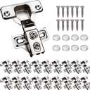 20 Pack Soft Close Cabinet Door Hinges for 1/2" Partial Overlay Cupboard, 100 Degree Opening Angel, Stainless Concealed Kitchen Cabinet Hinges with Mounting Screws and Manual (1/2 Inch)