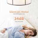 Low Profile Ceiling Fans with Lights, 20" Flush Mount Ceiling Fan with Light, Brown and White Boho Bladeless with 6 Speeds Remote Control for Bedroom, Nursery, Living Room