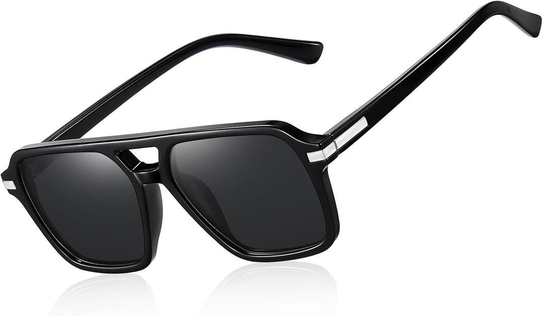3 x Womens Sunglasses Polarized Trendy Classic Aviator Sunglasses Square 70s 80s 90s Vintage Shades, UV Protection