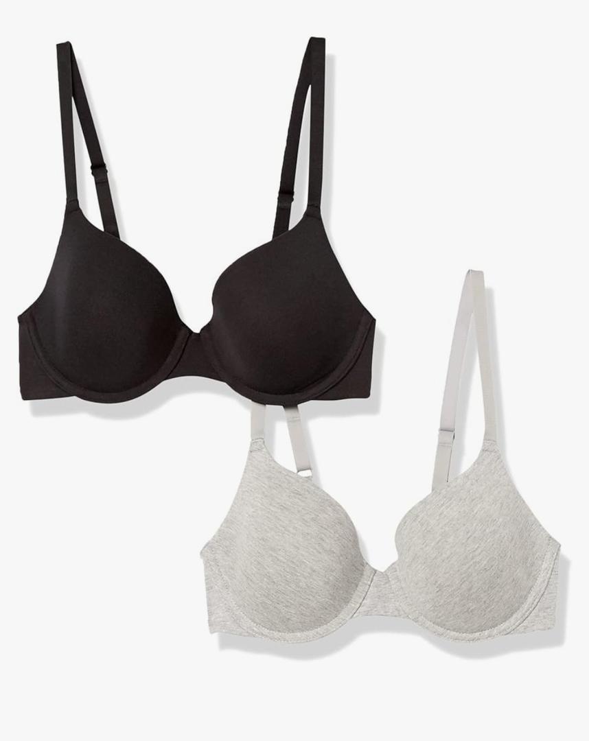 Amazon Essentials T-Shirt Bras for Women, Comfortable Underwire, Pack of 2 M/S Amazon Essentials T-Shirt Bras for Women, Comfortable Underwire, Pack of 2 M/S