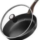 SENSARTE Nonstick Frying Pan Skillet with Lid 9.5Inch Non Stick Omelette Pans, Healthy Kitchen Cooking Chef's Pan with Cover, Free of Intentionally Added PFOA/PFOS, Induction Compatible, Black