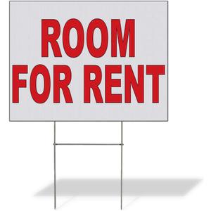 Fastasticdeals Weatherproof Yard Sign Room for Rent Red B Lawn Garden Rentals 18x12 Inches 1 Side Print