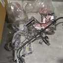 Dining Room Light Fixture, 3-Light Pendant Lighting for Kitchen Island, 25" Rustic Mottled Black Chandelier with Seeded Glass Globes