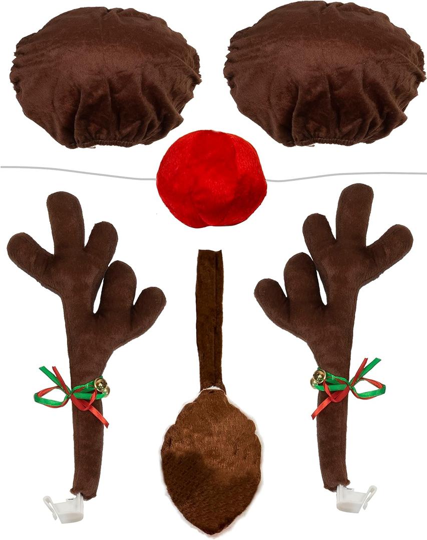 Red Co. Reindeer Antlers Christmas Kit Products (Full Kit with Ear Mirror Covers)