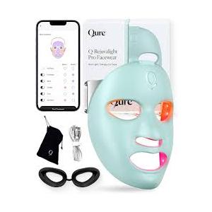 Qure LED Light Therapy Mask for Face – FDA Cleared for Wrinkles & Acne Treatment with 3 Modes, 5 Facial Areas & 5 Lights: Red, Deep-Red, Blue, Amber & Infrared, 3-Min Daily, Eye-Protection, Smart App