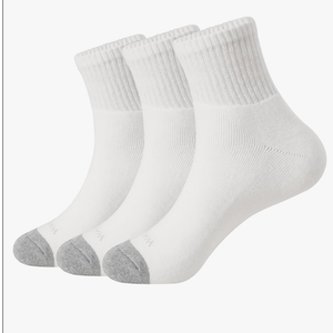 WANDER Men's Athletic Ankle Socks 3/8 Pairs Thick Cushion Running Socks for Men & Women Cotton Socks, Size 12-15