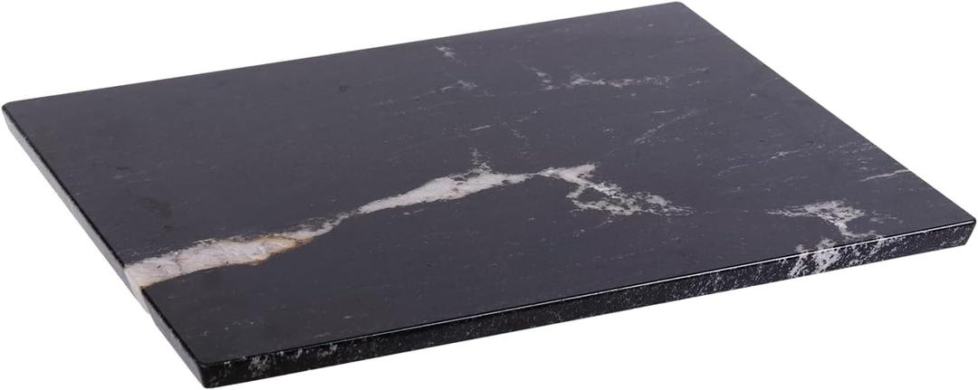 Koville Brazilian Natural Marble Cutting Board for Kitchen, 16x20inch Extra Large Hand Crafted Marble Slab for Cheese, Charcuterie, Pastry Board - Wedding Gift, House Warming Gift (Black Marble-Via Lactea)