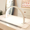 Yesibeike Half Moon Light for Nail Desk with Phone Stand,28 Inches 48W, 3 Color Temperature Adjustable & Dimmable for Eyelash Tech, Makeup, Tattoo, Spa, Salon，Manicure Nail Art Fill Light(White)