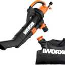 WORX 12 Amp Trivac 3-in-1 Electric Leaf Blower/Mulcher/Vacuum WG509 Metal Impeller for Fine Mulching
