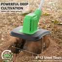 Cordless Tiller Cultivator, 360RPM Battery Powered Garden Cultivator, with 2 * 3.0Ah Batteries & Charger, 9In Tilling Width & 6In Depth Tiller for Gardening
