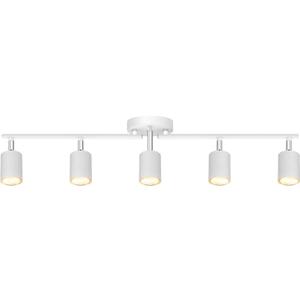 Track Lighting, LED Track Lighting Fixtures Ceiling, White Kitchen Lights for Bedroom, 30" Ceiling Spotlight Kit, 5 Light Wall Light with Rotatable Heads, Kitchen Decor(GU10 Socket, NO Bulb)