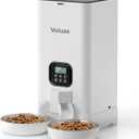 Voluas Automatic Cat Feeder for Two Cats, Double Pet Feeder with 2 Stainless Steel Bowls,6L Timed Cat Feeders with Memory Function