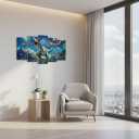 YeiLnm Dinosaur Picture foy Boy Bedroom Van Gogh Dino Artwork Starry Sky Canvas Nursery Kids Decor