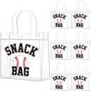 Wesnoy 20 Pcs Baseball Snack Bags with Handles Reusable Baseball Goodie Bags for Candy Birthday Party Supplies 8 x 8 x 3.15''