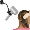 LUEXBOX Adjustable Hair Dryer Holder Stand, 360 Degree Rotation Blow Dryer Bracket with Positionable Arm and Suction Cup, Hands Free Hair Dryer Holder for Mirror and Ceramic Tile (Black 1Pack)