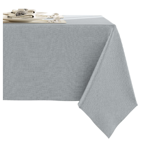 RUOYU Heavy Linen Blend Grey Tablecloths - 70" x 55" Premium Solid Tablecloth Stain Resistant Waterproof Table Cover for Dining Kitchen Banquets and Buffet Soft and Thick Fabric Wrinkle Free