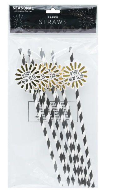New years paper straws