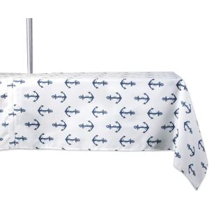 DII Outdoor Zippered Tabletop Collection, Water Resistant, Tablecloth, 60 x 84, Anchors Away