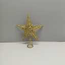 Christmas Tree Toppers Xmas Glitter Gold Hollow Star Treetop Topper for Christmas Tree Decoration. 1