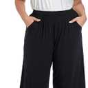 ZERDOCEAN Women's Plus Size Modal Stretchy Relaxed Lounge Capris with Pockets (XXXL)