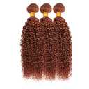 Color #33 Bundles Human Hair Copper Red Kinky Curly Human Hair Bundles 22 24 26 Inch Unprocessed Brazilian Virgin Human Hair Bundles Reddish Brown Bundles No Tangle Hair Extensions