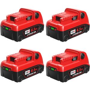 18v Battery 4Pack Replacement for Milwaukee M18 Battery 6.5Ah,High-Capacity Batteries Compaitble with Milwaukee Tools and Charger,2024 Version/New Patented (Red)