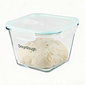 2 Liter Sourdough Starter Jar -Borosilicate Glass Sourdough Jar - Sour Dough Starter Jars for Sourdough with Lid - Large Clear Jars with Wide Mouth - Dishwasher Safe Clear