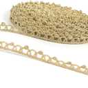 10 Yards Mini Lace Trim for DIY Dollies Sewing Thin 0.29 Inch Ribbon (Gold #01110 Yards)